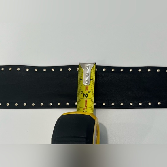 White House Black Market Black Studded Wrap Belt, One Size - Picture 6 of 6